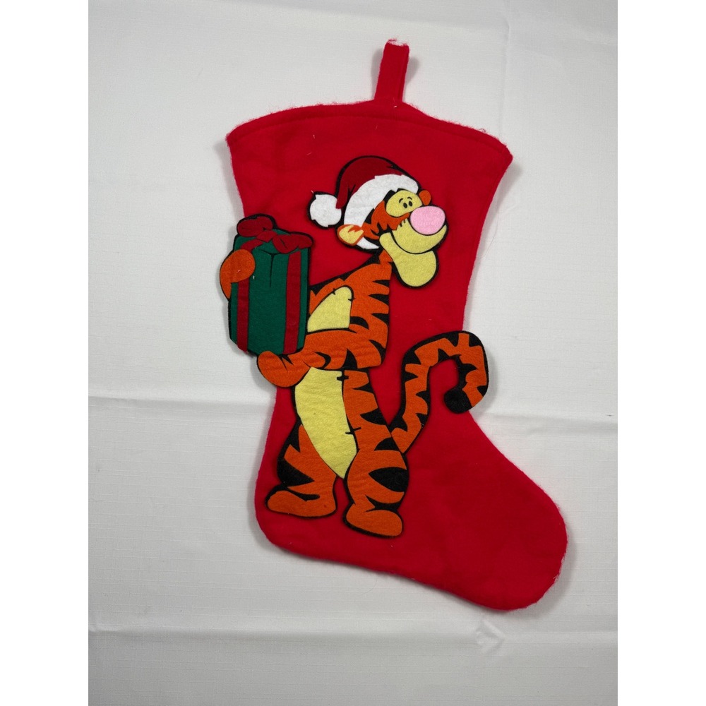 Disney TIGGER Whinnie the Pooh Christmas Stocking w/ Tag 17" Felt Applique